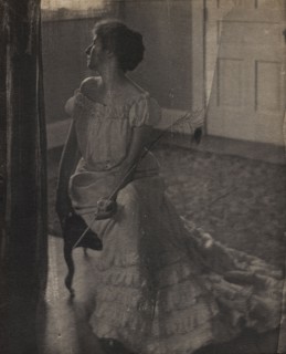 The Peacock Feather, c. 1902. Clarence H. White (American, 1871-1925). Platinum print with