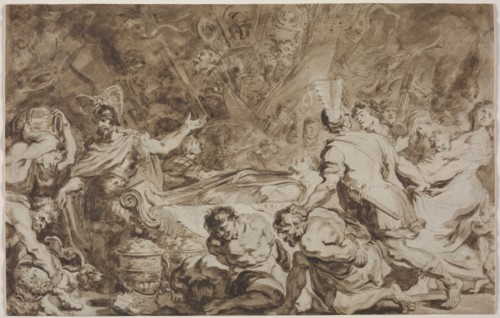 The Funeral of Decius Mus, 1774. Jean-Honoré Fragonard (French, 1732-1806). Brush and brown ink and