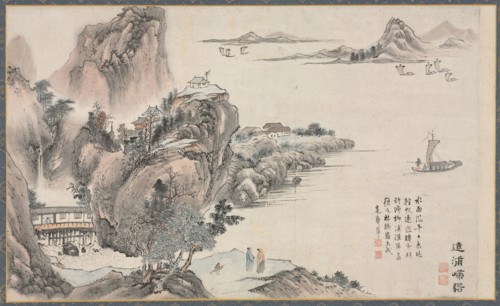 One of Eight Views of Xiao and Xiang Rivers, 1788. Tani Buncho (Japanese, 1763-1841). Sections of a