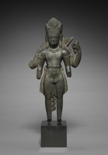 Vishnu, 800s. Nepal, style of Changu Narayan, 9th century. Schist; overall: 43.8 cm (17 1/4 in.).