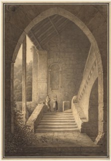 Outer Staircase of a Gothic Ruin (Treppenaufgang einer gotischen Ruine), 1830. Domenico Quaglio