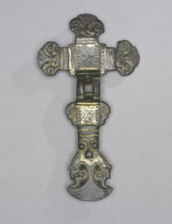 Fibula, 500s. Anglo-Saxon, Migration period, 6th century. Gilt bronze; overall: 14 x 7.7 cm (5 1/2