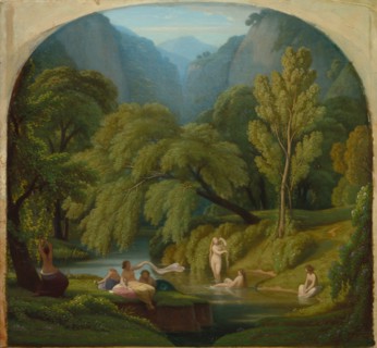 The Bathers, Souvenir of the Banks of the Anio River at Tivoli, c. 1860/1861. Théodore Caruelle d'