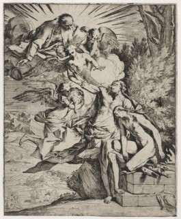 The Sacrifice of Abraham, ca. 1645-50. Pietro Testa (Italian, 1612-1650). Etching