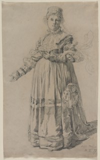 Standing Woman, 1877. Victor Tobler (Swiss, 1846-1915). Graphite; sheet: 43.8 x 26.9 cm (17 1/4 x