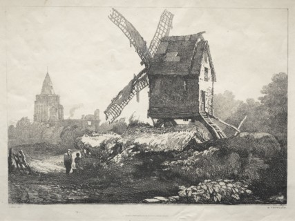 A Series of Ancient Buildings and Rural Cottages in the North of England:  At Crowland, Windmill,