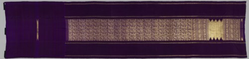 Sari, 1800s. India, Benares, 19th century. Silk and gold brocade; overall: 466.5 x 109.8 cm (183