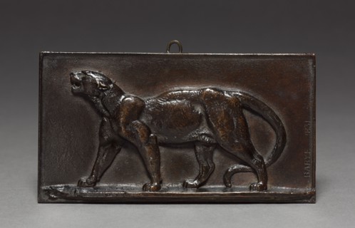 Walking Leopard, 1831. Antoine-Louis Barye (French, 1796-1875). Bronze; overall: 7.7 x 14.2 cm (3
