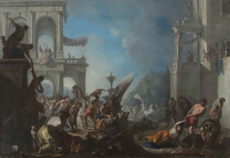 Abduction of the Sabine Women, c. 1640. Johann Heinrich Schönfeld (German, 1609-1684). Oil on