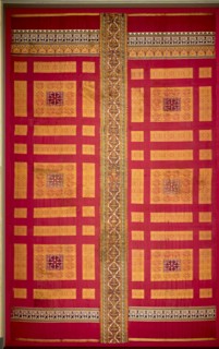 Alhambra Palace Silk Curtain, mid 1300s. Spain, Granada, Nasrid period. Silk; lampas weave;