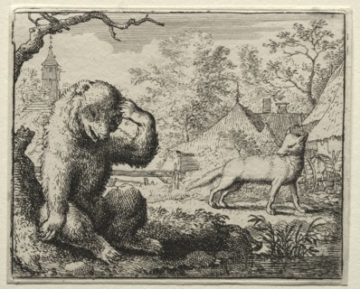 Reynard the Fox:  Reynard Chides the Injured Bear. Allart van Everdingen (Dutch, 1621-1675).