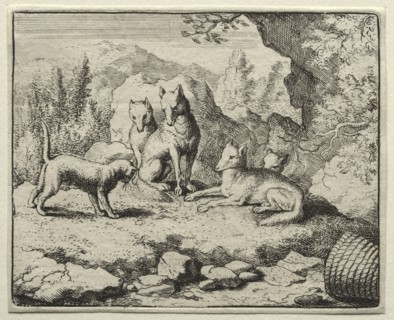 Reynard the Fox:  The Cat Calls Reynard to Court. Allart van Everdingen (Dutch, 1621-1675). Etching