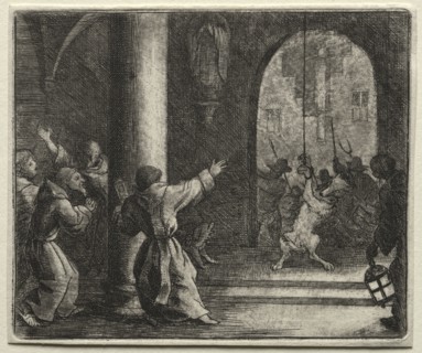 Reynard the Fox:  Reynard Tricks the Wolf. Allart van Everdingen (Dutch, 1621-1675). Etching
