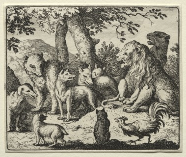 Reynard the Fox:  Reynard Exonerates Himself. Allart van Everdingen (Dutch, 1621-1675). Etching