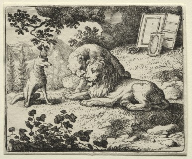 Reynard the Fox:  Reynard Promises Gifts to the Lion. Allart van Everdingen (Dutch, 1621-1675).