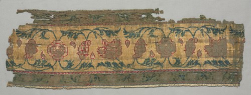 Fragment, 6th-16th century. India, 6th-16th century. Velvet; overall: 53.5 x 17.5 cm (21 1/16 x 6