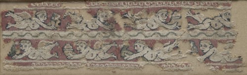 Fragment of a Sleeve Band with Floating Erotes, 600s - 700s. Egypt, 7th - 8th century. Tapestry;