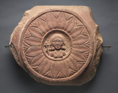 Double-Faced Crossbar from a Railing: Female Figure (verso), c. 150 BC. India, Madhya Pradesh,