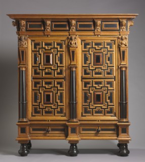 Wardrobe (Kast), c. 1625-50. Holland, 17th century. Oak with ebony and rosewood veneers; overall: