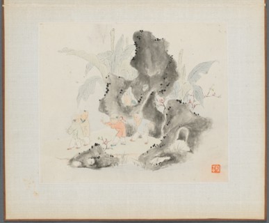 Album of Landscape Paintings Illustrating Old Poems: Children Play in a Rocky Grove, 1700s. Hua Yan