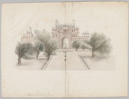 The Mausoleum of Akbar at Secundrabad, early 19th century. India, Company School, early 19th