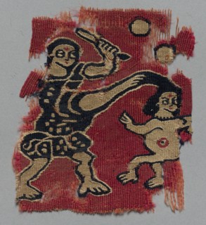 Fragment of an Ornament, 700s - 800s. Egypt, Byzantine period, 8th - 9th century. Tapestry weave: