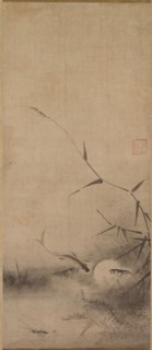 Fish and Seaweed, 16th century. Rinkyo (Japanese). Pair of hanging scrolls: ink on paper; painting