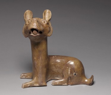 Dog, 25-220. China, Eastern Han dynasty (25-220). Earthenware with lead glaze; overall: 36.5 cm (14