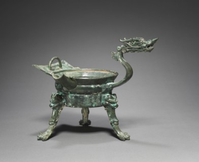 Tripod Container with Dragon-Head Handle (Zhadou), 500s. China, Southern and Northern Dynasties