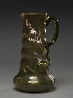 Ewer, c. 1890. Emile Gallé (French, 1846-1904). Applied glass and enamel decoration; diameter: 15.1
