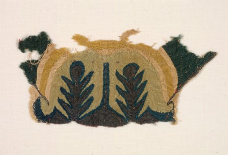 Fragment with Abstracted Leaves, 500s. Egypt, Byzantine period, 6th century. Tabby weave with