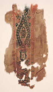 Tunic Ornament with Part of a Saint, c. 600s - 700s. Egypt, c. 7th - 8th century. Tabby weave with