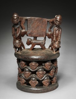 Prestige Chair, 1800s. Equatorial Africa, Cameroon. Wood; overall: 80.7 x 53.3 x 44.5 cm (31 3/4 x