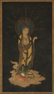 Welcoming Descent of Jizo Bosatsu, 1200s. Japan, Kamakura period (1185-1333). Hanging scroll; ink,