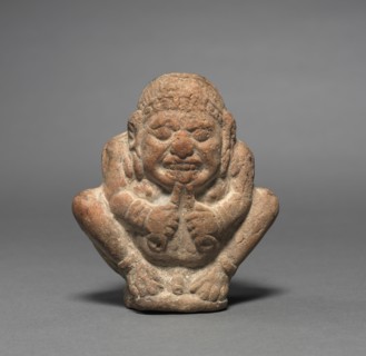 Crouching Dwarf Musician, 2nd-1st Century BC. India, Shunga Period (c. 187-78 BC). Terracotta;