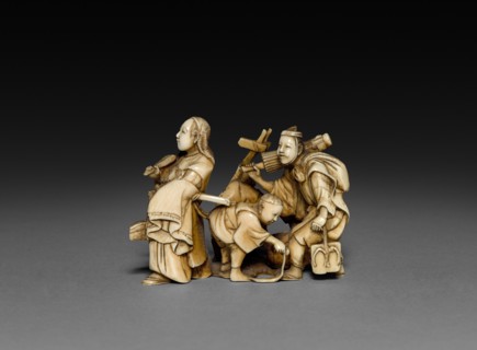 Procession with Four Figures, Late 1800s- Early 1900s. Japan, Late 19th- Early 20th century. Ivory;