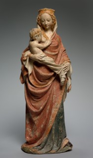 Virgin Nursing the Christ Child, c. 1380. France, Île de France, 14th century. Painted limestone;