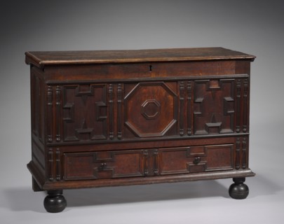 Chest, c. 1700. America, Massachusetts, perhaps Salem, 18th century. Oak and pine; overall: 77.5 x