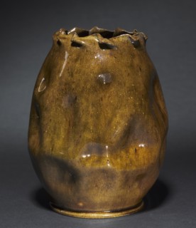 Vase, c. 1900. George E. Ohr (American, 1857-1918). Stoneware; overall: 16.3 x 13 cm (6 7/16 x 5