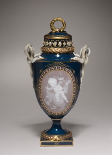 Covered Vase, 1881. Meissen Porcelain Factory (German). Porcelain with pâte-sur-pâte decoration;