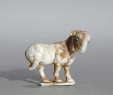 Striding Goat, c. 3200-3000 BC. Sumerian, Iraq, c. 3200-3000 BC. Limestone and Egyptian blue inlay;