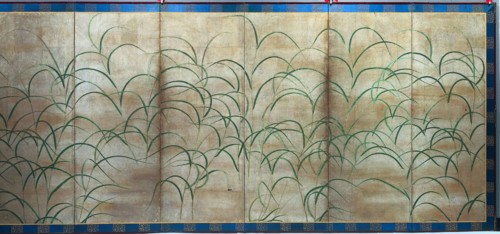 Pampas Grasses, c. 1525. Japan, Muromachi period (1392-1573). Pair of six-fold screens, ink, color,