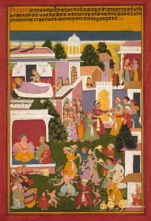 The Birth of Krishna, from a Sursagar of Surdas, c. 1700. Northwestern India, Rajasthan, Mewar