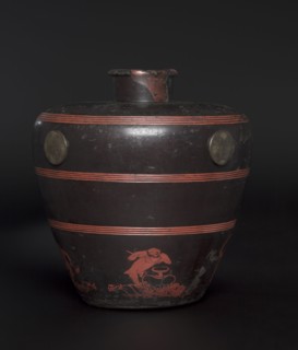 Jar with Scenes of Frolicking Monkeys, 1302. Japan, Kamakura period (1185-1333). Wood, covered with