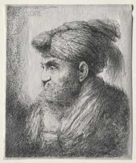 Head of a Man in Oriental Turban, c. 1650. Giovanni Benedetto Castiglione (Italian, 1609-1664).