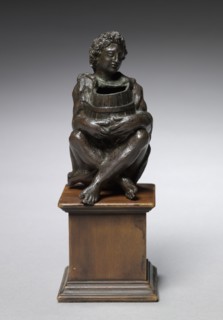 Seated Boy Clothed with Goat Skins Holding an Open Barrel, c. 1525. Italy, Padua, 16th century.