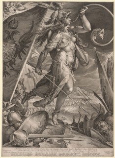 Bellona Leading the Armies of the Emperor against the Turks, 1600. Jan Muller (Dutch, 1571-1628),