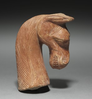 Horse Head, 700s BC. Italy, Villanova, Etruscan, 8th Century BC. Terracotta; overall: 8.1 x 6 x 1.9
