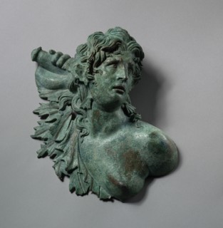 Tritoness Relief Applique, late 2nd Century BC. Greece, Hellenistic period. Bronze with copper