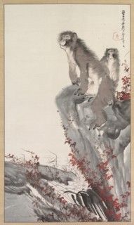 Mountain Monkeys, late 18th century. Nagasawa Rosetsu (Japanese, 1754-1799). Hanging scroll; ink